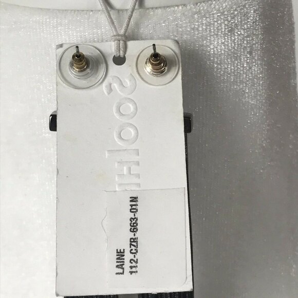 Soo Inh Kim Laine Pierced Post Earrings Black Chain Tassel Fringe Rhinestone - Picture 5 of 7